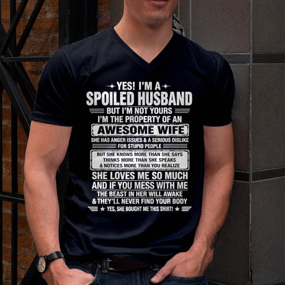 I'M A SPOILED HUSBAND BUT I'M NOT YOURS - SHIRT FROM WIFE TO HUSBAND – LUNA00 (SKU2608-628-00)