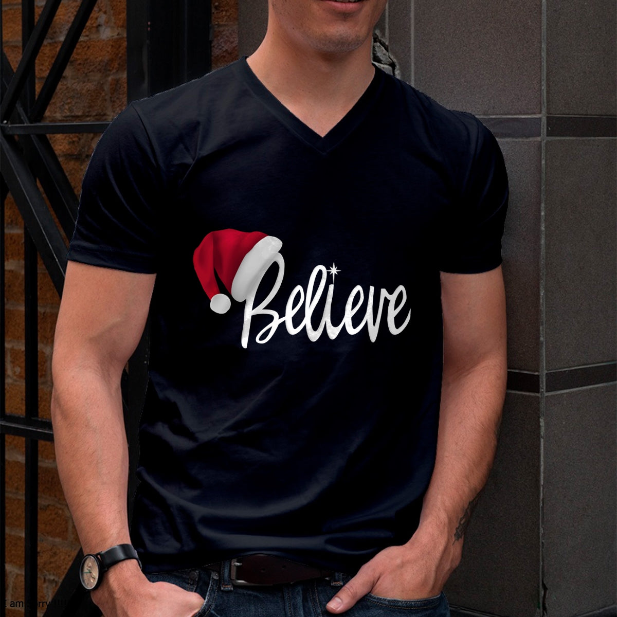 Christmas Long Sleeve T-Shirt - Believe in Santa Claus Shirt - Christmas Unisex T-Shirt/Hoodie/Sweatshirt - HNDS00