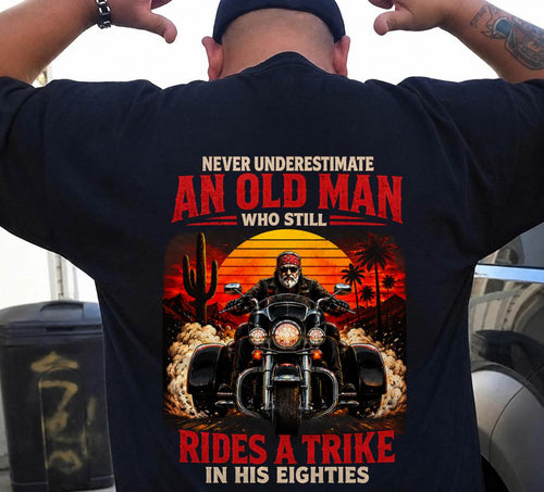 NEVER UNDERESTIMATE AN OLD MAN BIKER - SHIRT FOR MEN - LUNA00 (SKU2608-37)