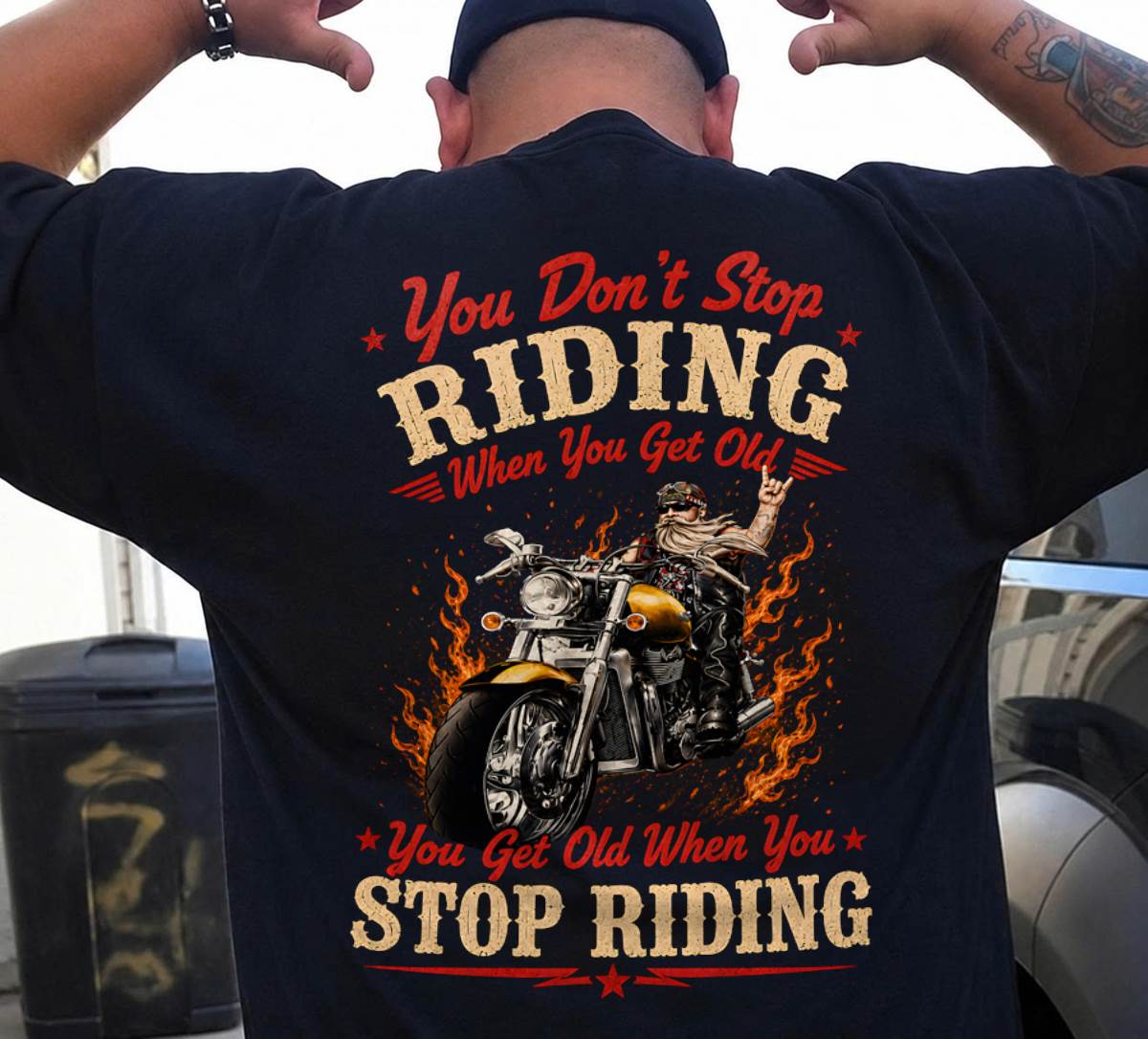YOU DON'T STOP RIDING WHEN YOU GET OLD. YOU GET OLD WHEN YOU STOP RIDING - SHIRT FOR MEN - LUNAOO (SKU2608-54)