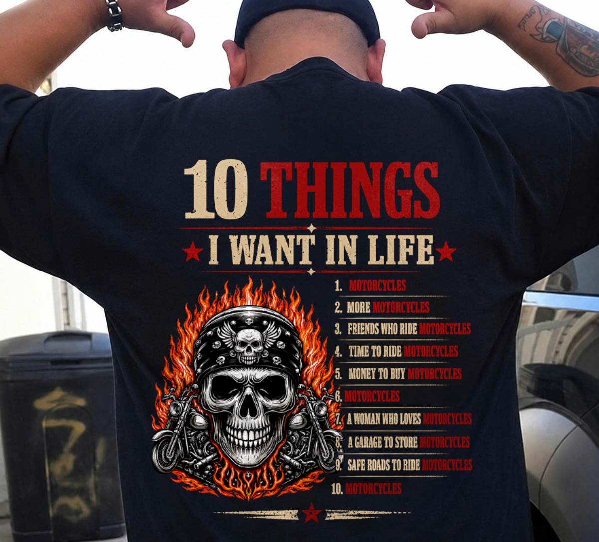 10 THINGS I WANT IN LIFE, BIKER - SHIRT FOR MEN - LUNA00 (SKU2608-35)