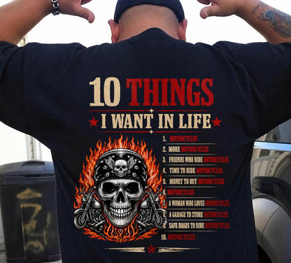 10 THINGS I WANT IN LIFE, BIKER - SHIRT FOR MEN - LUNA00 (SKU2608-35)