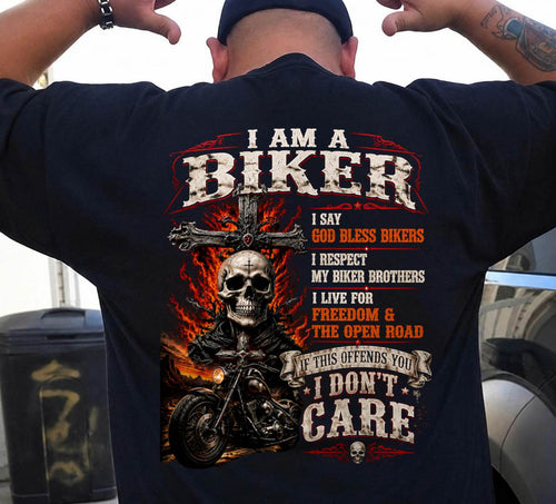 I AM A BIKER  GOD BLESS MY RIDE - SHIRT FOR MEN - LUNA00 (SKU2608-81)