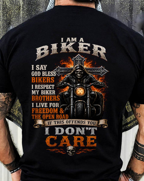 BIKER BLESSED BY GOD BORN FOR FREEDOM - SHIRT FOR MEN - LUNA00(SKU2608-222)