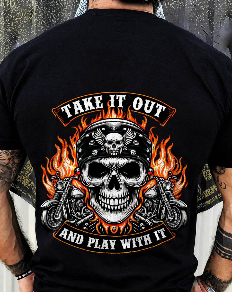 Funny Take, Play with it Skeleton Biker Motorcycle - SHIRT FOR MEN - LUNA00 (SKU2607-DY-07)