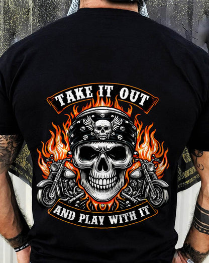 Funny Take, Play with it Skeleton Biker Motorcycle - SHIRT FOR MEN - LUNA00 (SKU2607-DY-07)