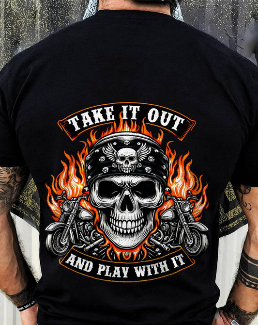 Funny Take, Play with it Skeleton Biker Motorcycle - SHIRT FOR MEN - LUNA00 (SKU2607-DY-07)