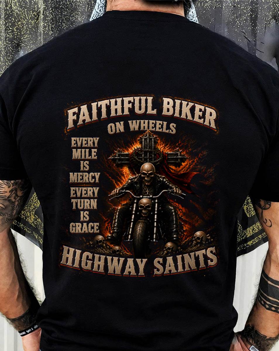 FAITHFUL BIKER RIDE WITH GOD SAVED BY GRACE - SHIRT FOR MEN - LUNA00 (SKU2608-318)