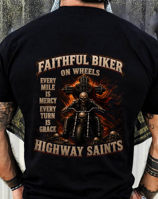 FAITHFUL BIKER RIDE WITH GOD SAVED BY GRACE - SHIRT FOR MEN - LUNA00 (SKU2608-318)