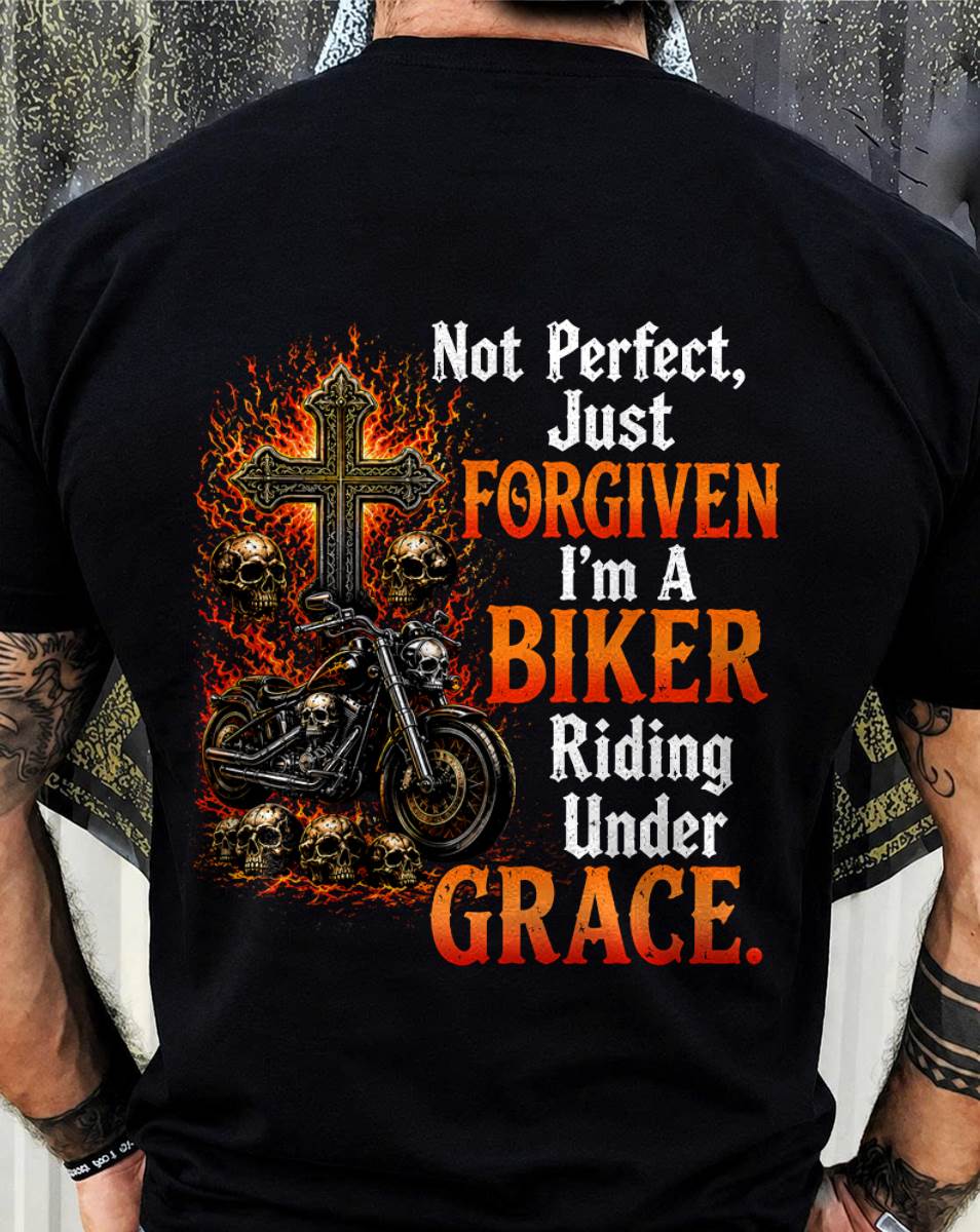 NOT PERFECT JUST FORGIVEN BIKER UNDER GRACE - SHIRT FOR MEN - LUNA00 (SKU2608-215)