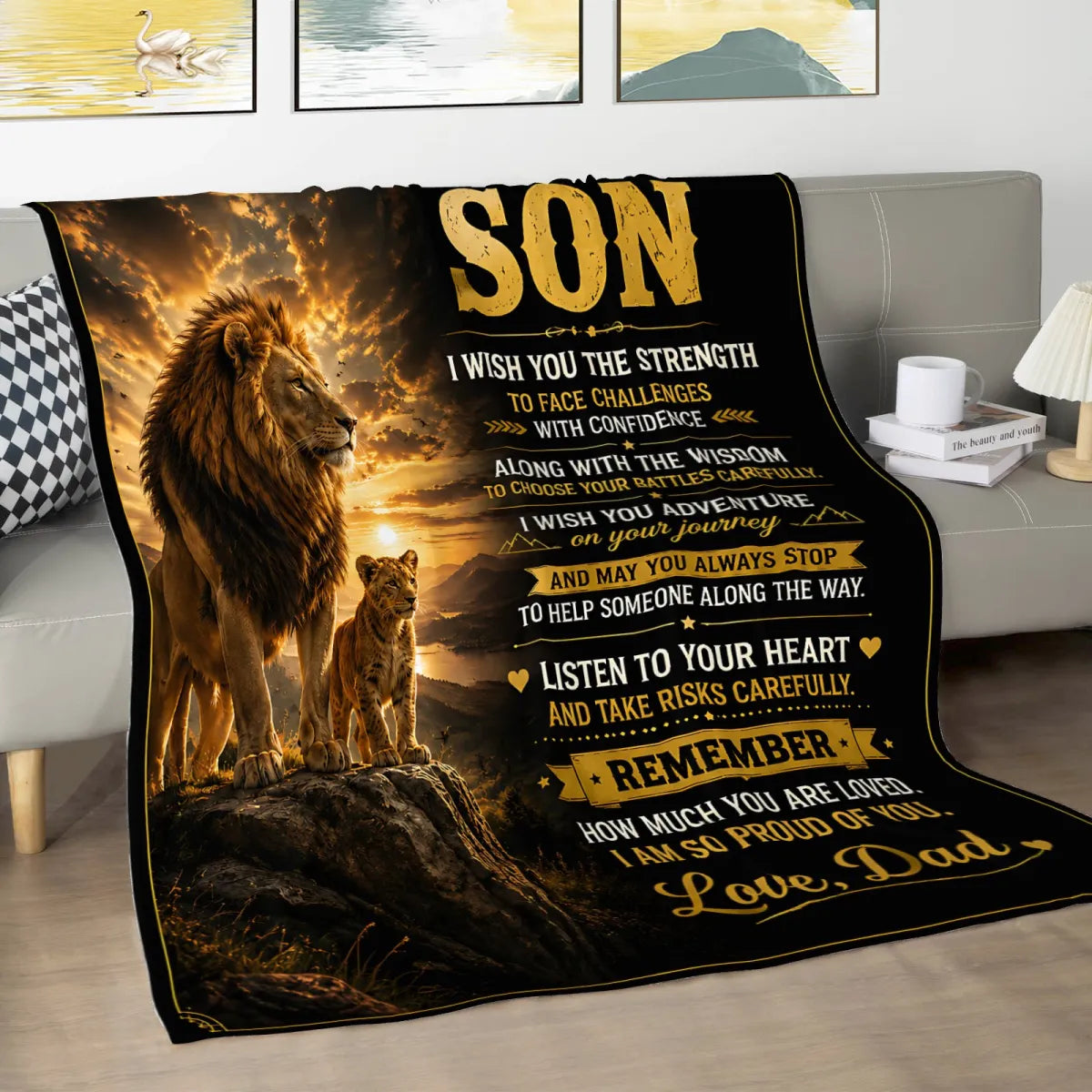 BLANKET FROM DAD - TO MY SON - LUNA(SKU2608-337)