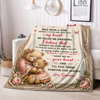 BLANKET FOR GRANDDAUGHTER – COMFORT & WARMTH GIFT FROM GRANDMA Sherpa Fleece Quilt Blanket LUNA (SKU2608-482)