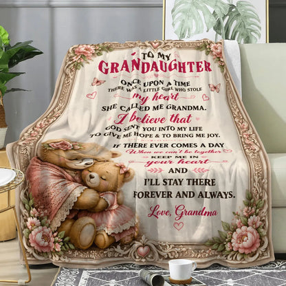 BLANKET FOR GRANDDAUGHTER – COMFORT & WARMTH GIFT FROM GRANDMA Sherpa Fleece Quilt Blanket LUNA (SKU2608-482)