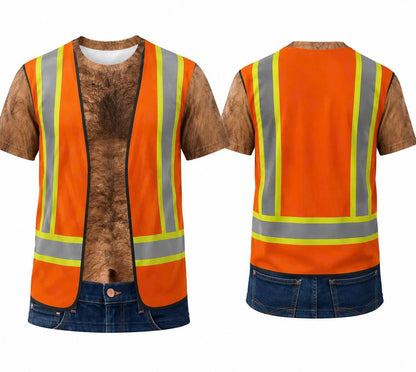 3D funny Worker T-Shirt – Funny Illusion Shirt for Men - Funny T-Shirt A04-2 - LUNA00 (SKU3D2608-534)