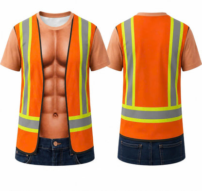 3D funny Worker T-Shirt – Funny Illusion Shirt for Men - Funny T-Shirt A04-2 - LUNA00 (SKU3D2608-534)