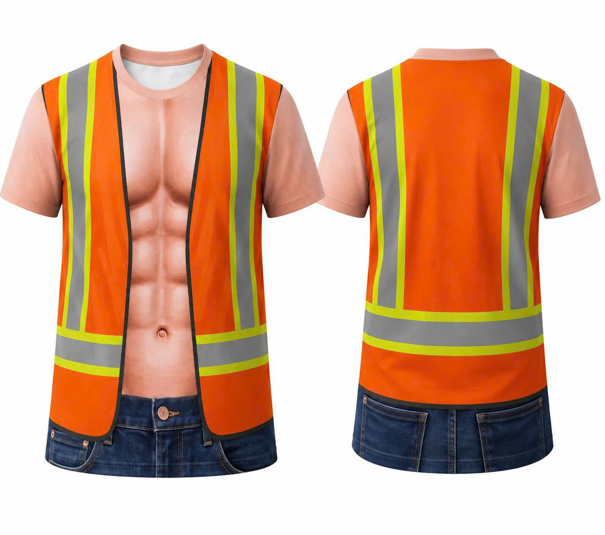 3D funny Worker T-Shirt – Funny Illusion Shirt for Men - Funny T-Shirt A04-2 - LUNA00 (SKU3D2608-534)