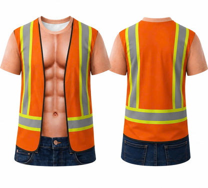 3D funny Worker T-Shirt – Funny Illusion Shirt for Men - Funny T-Shirt A04-2 - LUNA00 (SKU3D2608-534)