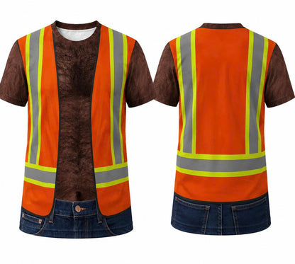 3D funny Worker T-Shirt – Funny Illusion Shirt for Men - Funny T-Shirt A04-2 - LUNA00 (SKU3D2608-534)