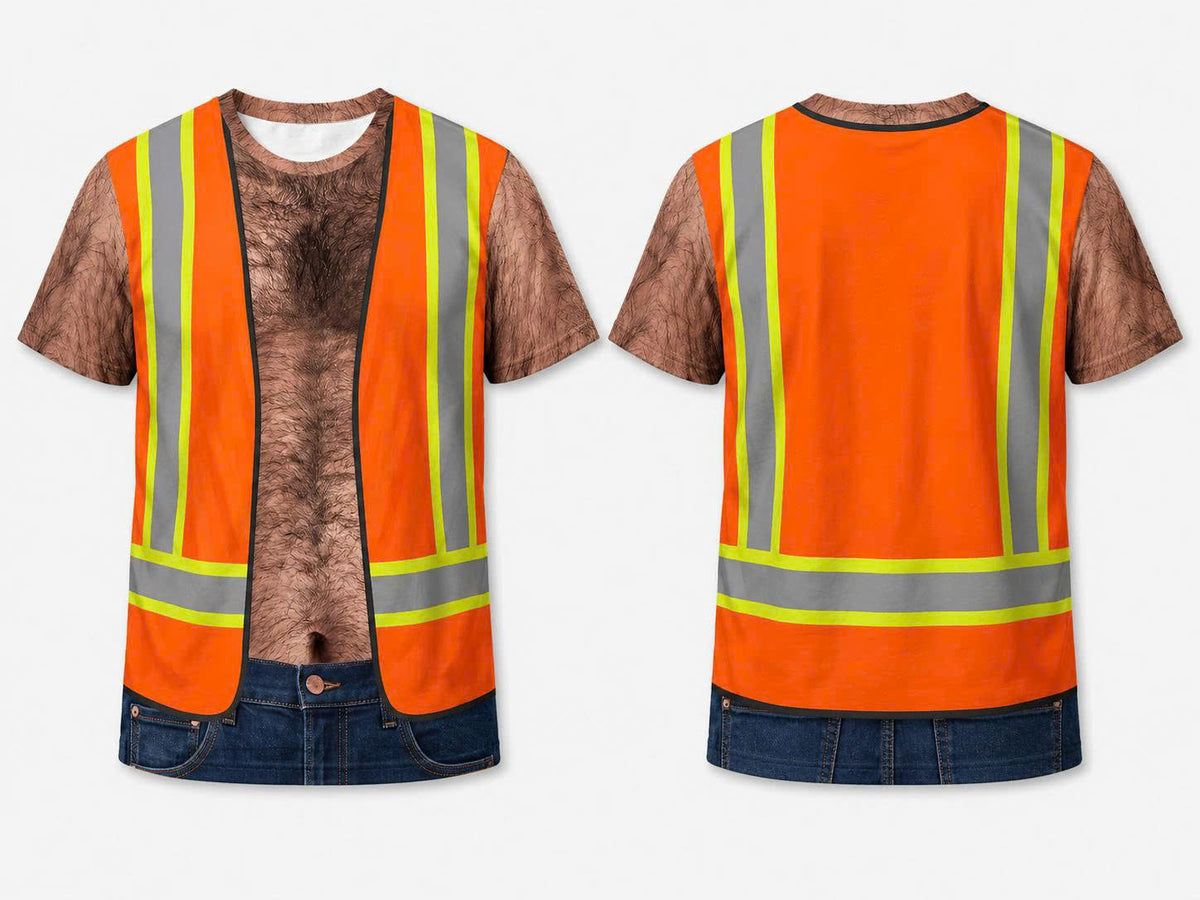 3D funny Worker T-Shirt – Funny Illusion Shirt for Men - Funny T-Shirt A04-2 - LUNA00 (SKU3D2608-534)