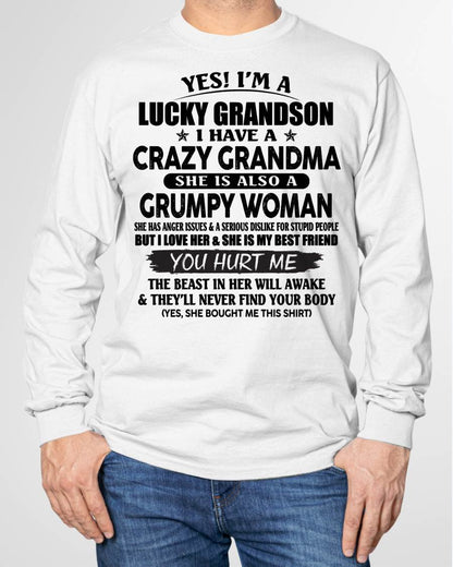 LUCKY GRANDSON OF CRAZY GRANDMA -  PERFECT GIFT FROM GRANDMA - LUNA00 (SKU12-113-00)