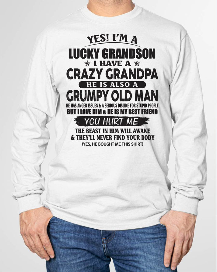 LUCKY GRANDSON OF CRAZY GRANDPA -  PERFECT GIFT FROM GRANDPA - LUNA00 (SKU12-145-00)