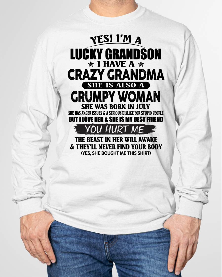 JULY - LUCKY GRANDSON OF CRAZY GRANDMA -  PERFECT GIFT FROM GRANDMA - LUNA07 (SKU12-113-07)