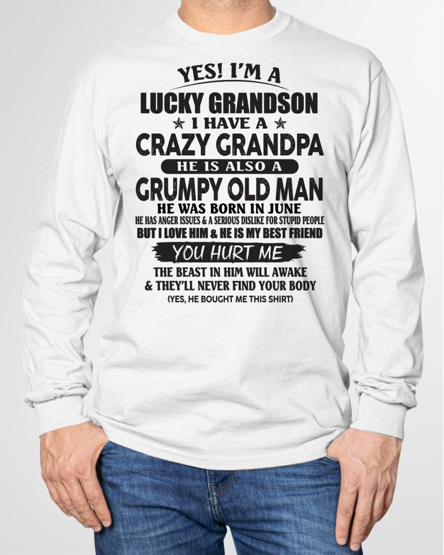 JUNE - LUCKY GRANDSON OF CRAZY GRANDPA -  PERFECT GIFT FROM GRANDPA - LUNA06 (SKU12-145-06)