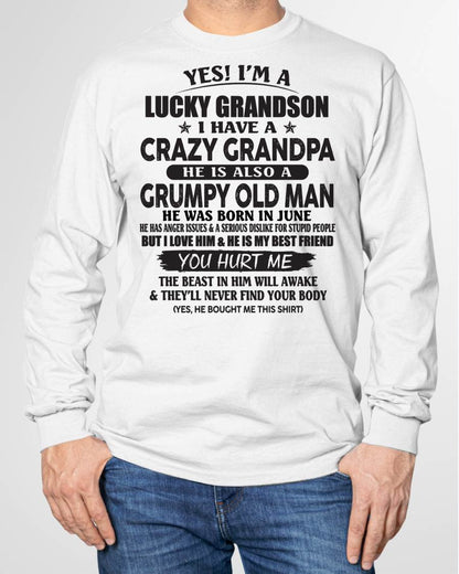 JUNE - LUCKY GRANDSON OF CRAZY GRANDPA -  PERFECT GIFT FROM GRANDPA - LUNA06 (SKU12-145-06)