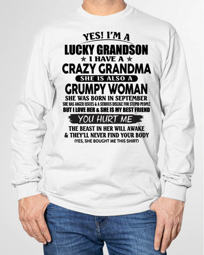 SEPTEMBER - LUCKY GRANDSON OF CRAZY GRANDMA -  PERFECT GIFT FROM GRANDMA - LUNA09 (SKU12-113-09)