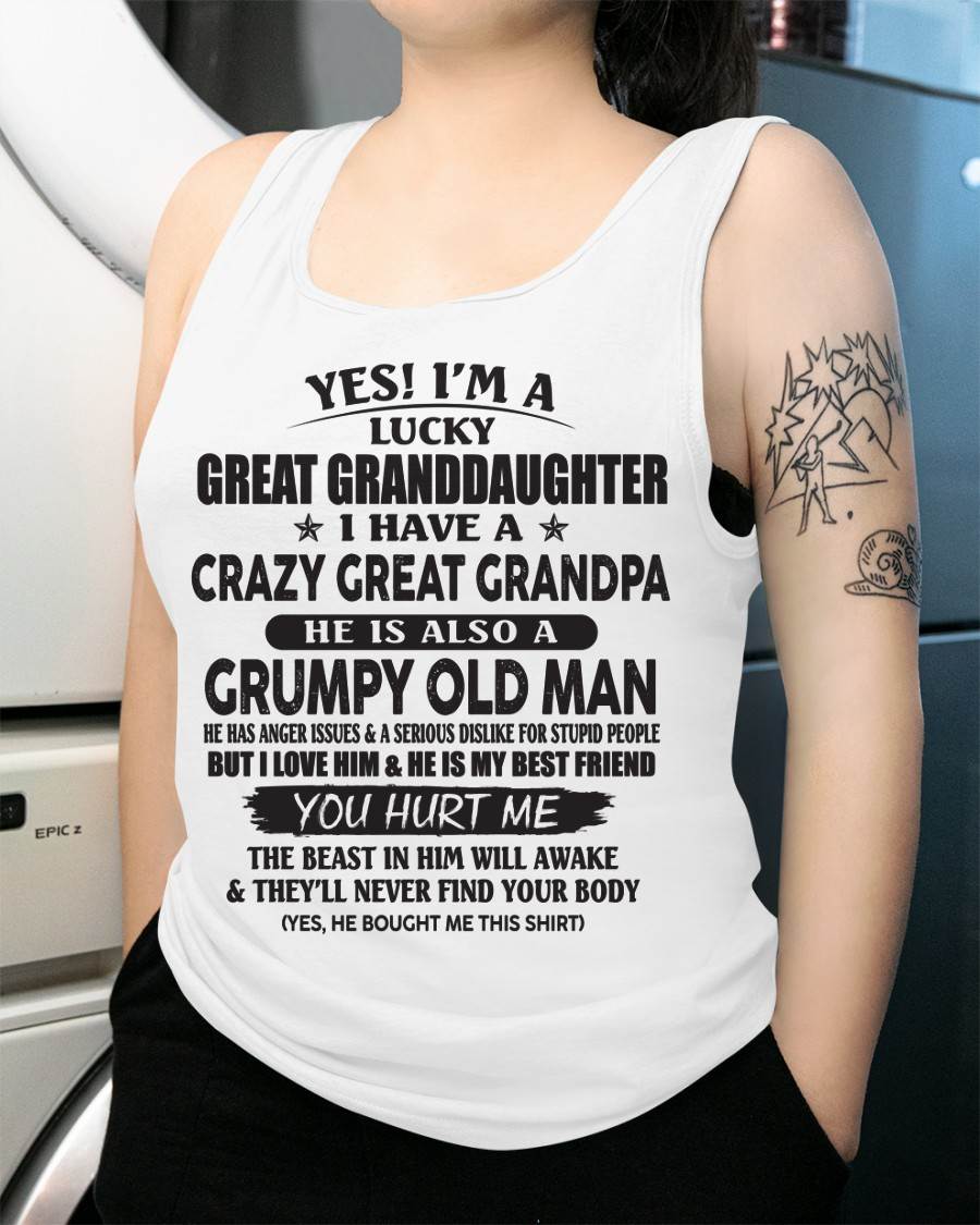 LUCKY GREAT GRANDDAUGHTER OF CRAZY GREAT GRANDPA - PERFECT GIFT FROM GREAT GRANDPA - LUNA00 (SKU12-287-00)
