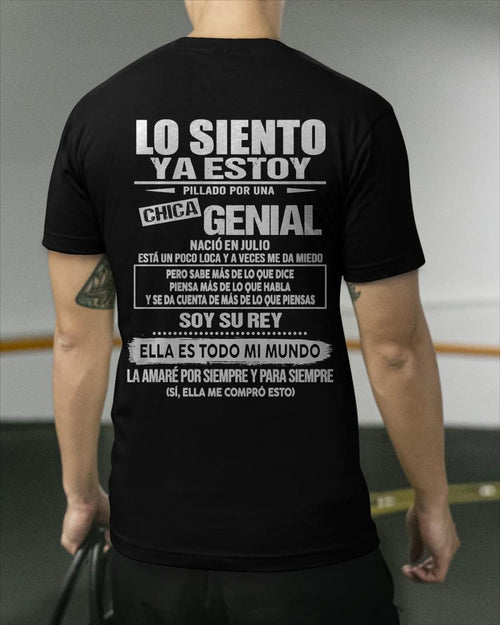 Julio - Chica genial nació en julio - Regalo especial para novio - Black - T07 (SKU05-80-07)