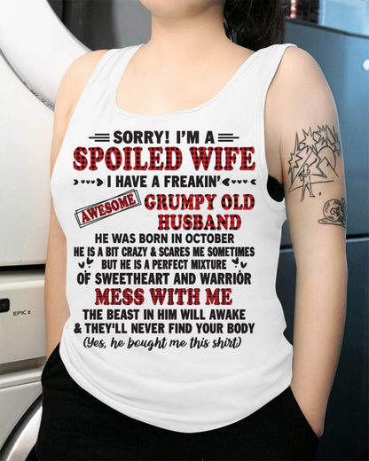 OCTOBER - SPOILED WIFE OF AWESOME GRUMPY OLD HUSBAND - PERFECT GIFT FROM HUSBAND - LUNA10 (SKU12-111-10)