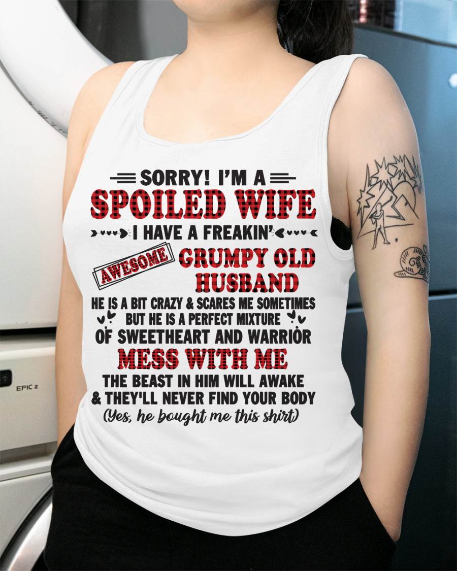 SPOILED WIFE OF AWESOME GRUMPY OLD HUSBAND - PERFECT GIFT  FROM HUSBAND - LUNA00 (SKU12-111-00)