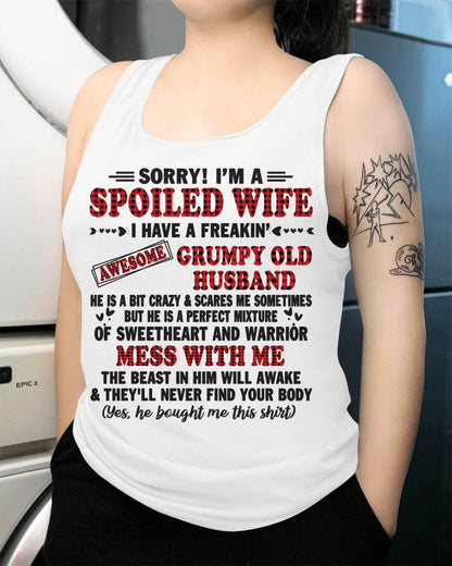 SPOILED WIFE OF AWESOME GRUMPY OLD HUSBAND - PERFECT GIFT  FROM HUSBAND - LUNA00 (SKU12-111-00)
