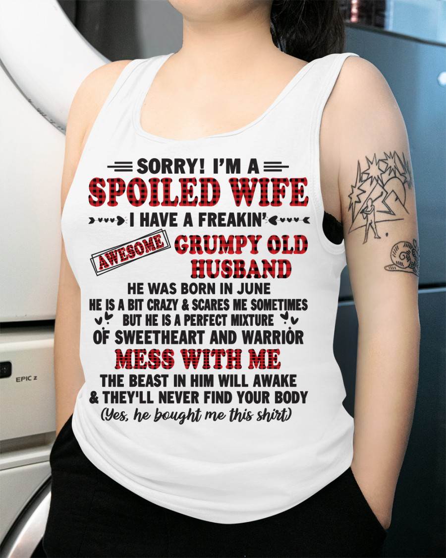 JUNE - SPOILED WIFE OF AWESOME GRUMPY OLD HUSBAND - PERFECT GIFT  FROM HUSBAND - LUNA06 (SKU12-111-06)