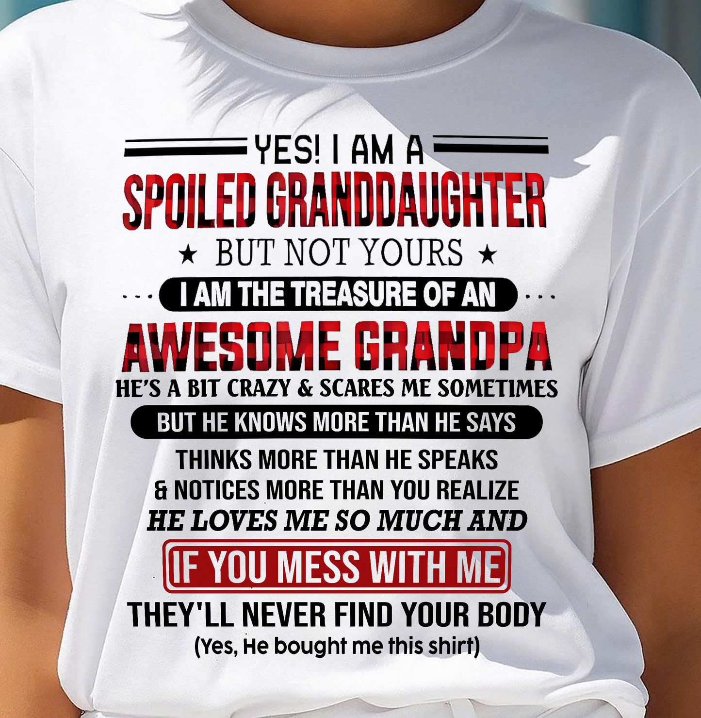 YES! I'M A SPOILED GRANDDAUGHTER - GIFT FROM GRANDPA - LUNA00 (SKU26T-01317-00)