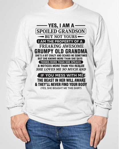 Yes I’m A Stubborn Grandson T-Shirt – Birthday Gift From Grandma / Woman - LUNA00 (SKU10-171-00)