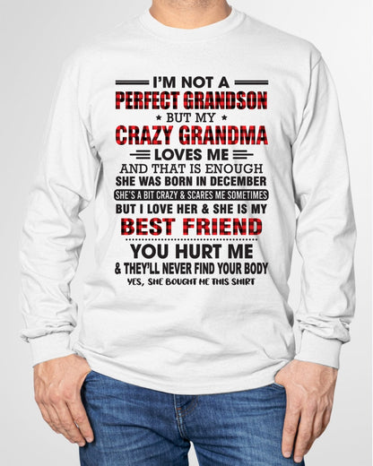 I’m Not A Perfect Grandson T-Shirt – Birthday Gift From December Grandma / Woman - LUNA12 (SKU10-167-12)