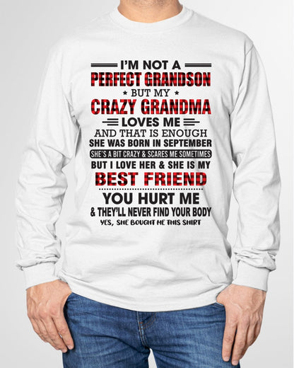 I’m Not A Perfect Grandson T-Shirt – Birthday Gift From September Grandma / Woman - LUNA09 (SKU10-167-09)