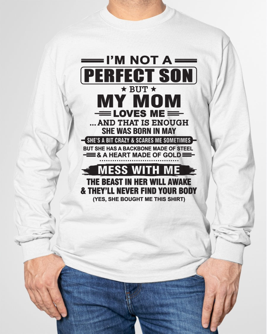 May - "I'M NOT A PERFECT SON BUT MY MOM LOVES ME" - Birthday Gift From May Mom / Woman - LUNA05 (SKU10-147-05)