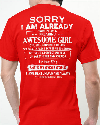 February - Awesome girl - Perfect gift for your boyfriend - (SKU04-86-02) - From Wife LUNA02