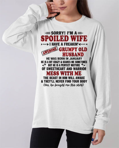 JANUARY - SPOILED WIFE OF AWESOME GRUMPY OLD HUSBAND - PERFECT GIFT  FROM HUSBAND - LUNA01 (SKU12-111-01)