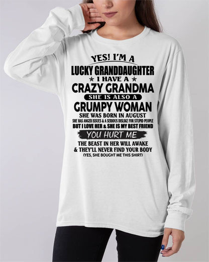 AUGUST - LUCKY GRANDDAUGHTER OF CRAZY GRANDMA - PERFECT GIFT FROM GRANDMA - LUNA08 (SKU12-146-08)