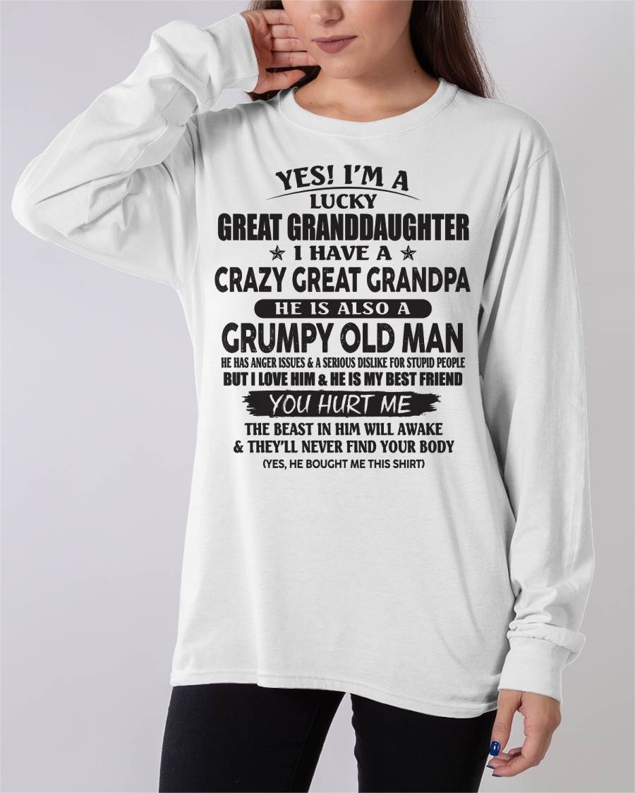 LUCKY GREAT GRANDDAUGHTER OF CRAZY GREAT GRANDPA - PERFECT GIFT FROM GREAT GRANDPA - LUNA00 (SKU12-287-00)