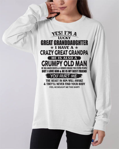 LUCKY GREAT GRANDDAUGHTER OF CRAZY GREAT GRANDPA - PERFECT GIFT FROM GREAT GRANDPA - LUNA00 (SKU12-287-00)