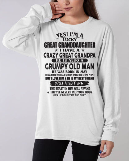 MAY - LUCKY GREAT GRANDDAUGHTER OF CRAZY GREAT GRANDPA - PERFECT GIFT FROM GREAT GRANDPA - LUNA05 (SKU12-287-05)
