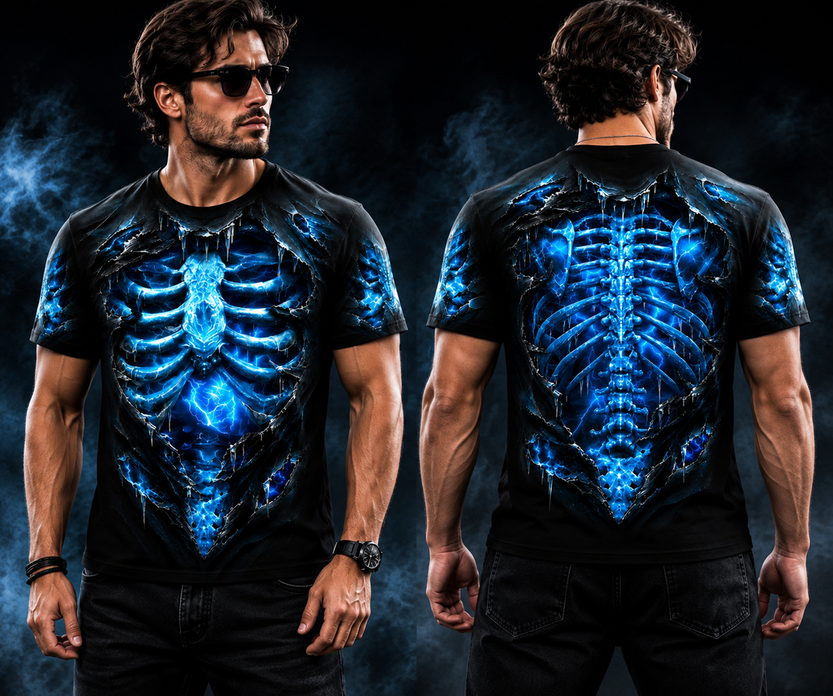 3D Skeleton T-Shirt - SHIRT FOR MEN - LUNA00 (SKU3D2608-234)