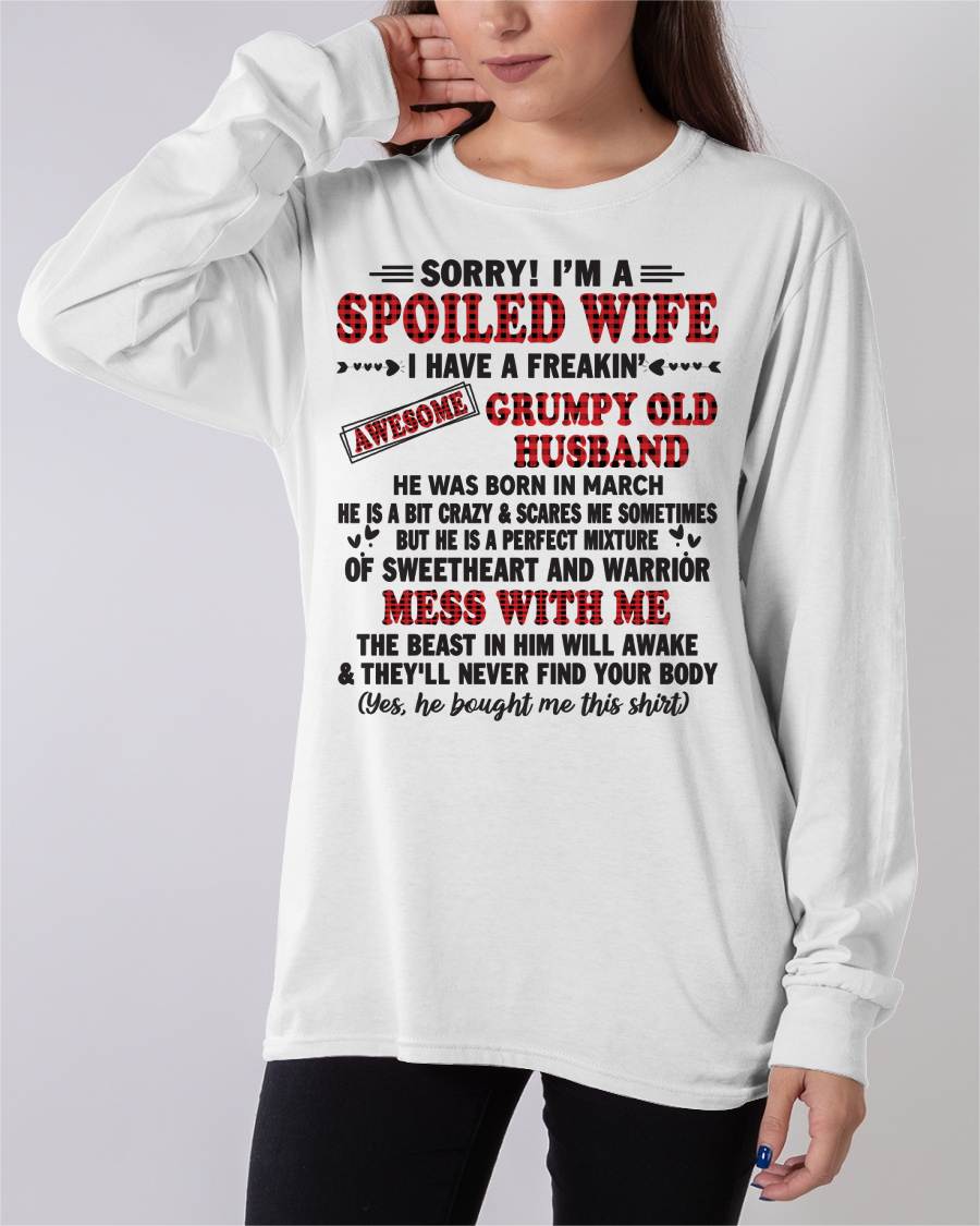 MARCH - SPOILED WIFE OF AWESOME GRUMPY OLD HUSBAND - PERFECT GIFT  FROM HUSBAND - LUNA03 (SKU12-111-03)