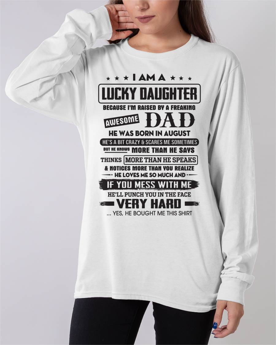 August - Lucky Daughter of Awesome Dad - Perfect Gift For Daughter From Dad - LUNA08 (SKU08-47-08)