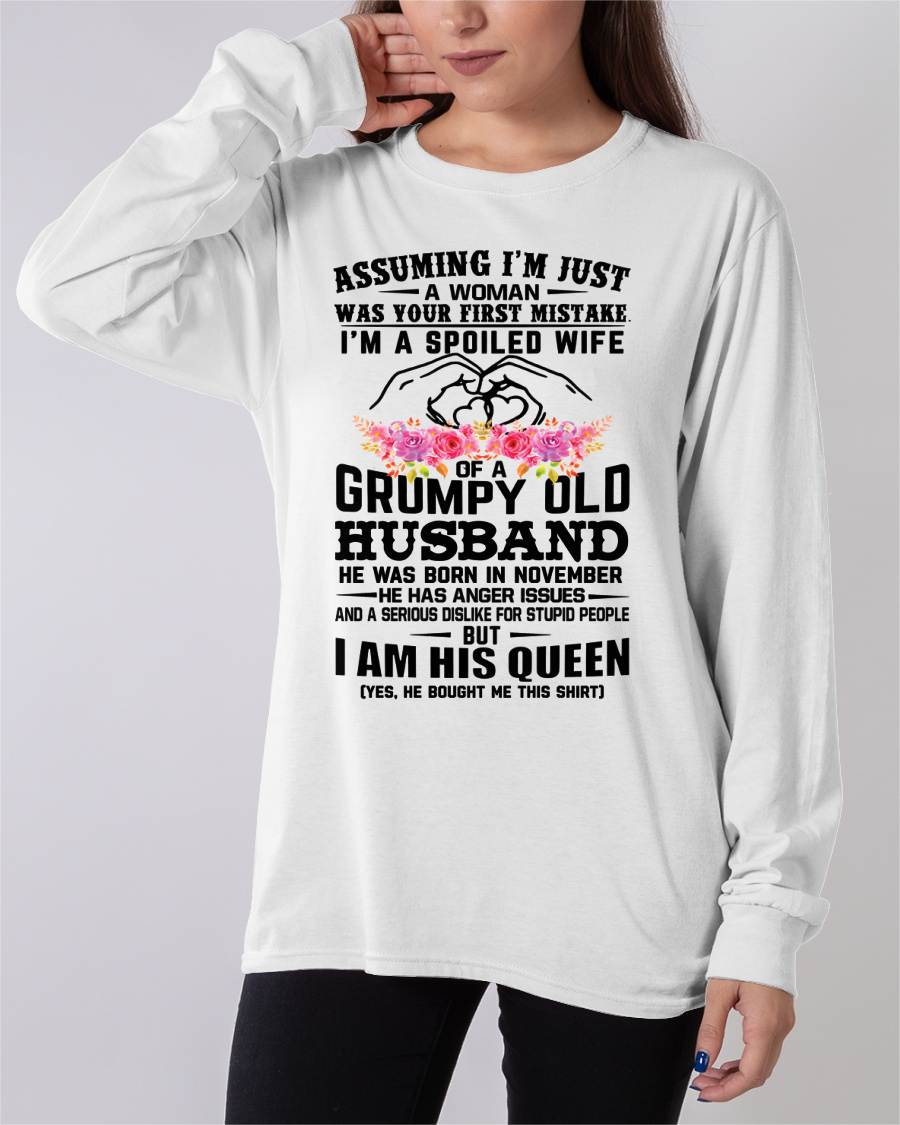 November - Spoiled Wife T-Shirt – Grumpy Old Husband Funny Tee - Perfect Gift From Husband - LUNA11 (SKU11-101-11)